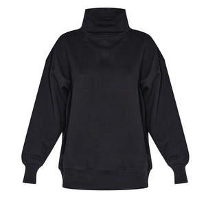 Sudaderas de gran tamaño de cuello alto personalizadas de alta calidad para mujer, suéter suave en blanco liso de lana de algodón, Sudadera con cuello simulado - Product Image 4