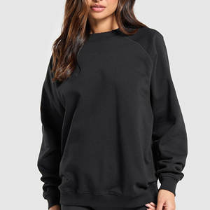 OEM Custom Oversized Women Sweatshirt <b>Plain</b> Cotton Polyester Crewneck <b>Jumper</b> Relaxed Fit Casual Sportswear Wholesale - Product Image 6