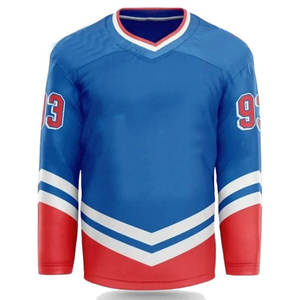 Chandail de sport en jersey de hockey sur glace pour hommes, lettres et chiffres cousus, confortable, prix raisonnable, logo personnalisé OEM - Product Image 2