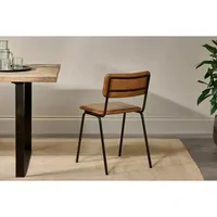Chaise de salle à manger en cuir vintage contemporaine pour la maison, la cuisine, le bureau et le bar.