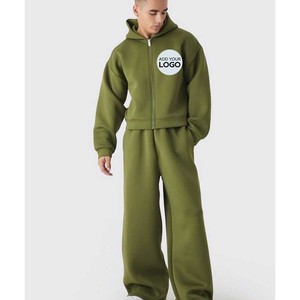 Conjunto de chándal para hombre, conjunto de 2 piezas, chándal de algodón, sudaderas con capucha y pantalón de chándal, conjunto de bolsillos, trajes de jogging de lana, chándal Atlético - Product Image 3