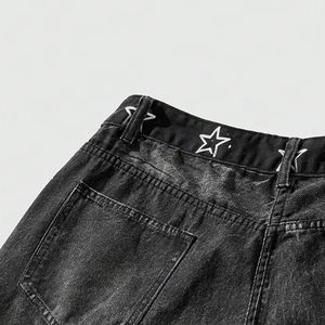 2025 High Street à la mode hommes Denim Shorts lourd Denim strass Shorts cristal Vintage Baggy pour hommes Shorts - Product Image 3