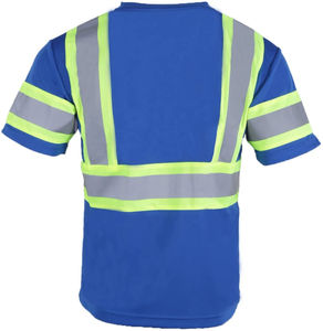 Customized Logo <b>Printed</b> Men's Safety T-Shirts High Visibility Reflective <b>Fabric</b> for Running Breathable Made in Pakistan for Boys - Product Image 2
