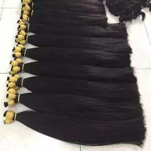 HIgh Quality Export Factory Price Double drawn Vietnamese bulk hair pure hair without chemicals