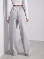 Pantalon de Jogging Ample et Confortable pour Femme, Couleur Unie, Coupe Droite, à Cordon de Serrage (Vérifié PayPal)