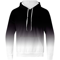 Conjunto Deportivo de Invierno para Hombre, Sublimado en Blanco y Negro, Sudadera con Capucha y Pantalones Jogger, 100% Algodón Grueso, Ropa Deportiva Informal