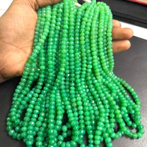 Perles rondes facettées en chrysoprase naturelle tendance et magnifiques, 4 mm-6 mm, pierre de naissance en chrysoprase, pour la fabrication de bijoux - Product Image 1