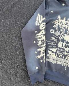 Sweat à capuche délavé à l'acide surdimensionné Tie Dye Sweats à capuche et sweat-shirts pour hommes Top OEM Vente en gros Personnalisé Vintage 100% Coton Pull Over Fleece - Product Image 3