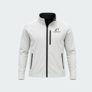Chaqueta de Invierno Softshell con Capucha para Hombre, con Cuello Alto y Logotipo Frontal, Color Sólido, Alta Calidad, Transpirable y Resistente al Viento - Product Image 5