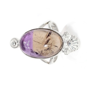 แหวนนิรันดร์โบโฮสไตล์คลาสสิกสีเงินสเตอร์ลิง925พร้อมพลอยอเมตินในการตั้งค่าแบบหนามเตย - Product Image 2