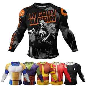 Meilleure qualité hommes Fitness MMA séchage rapide Rashguard Sportswear respirant Compression col montant manches longues - Product Image 5