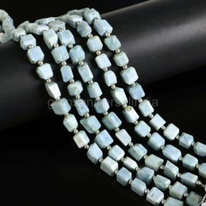 Perles de nacre bleue naturelle facettées, perles de pierres précieuses de nacre bleue en vrac pour la fabrication de bijoux, fournitures en vrac d'un fabricant indien - Product Image 6