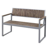 Restaurant décontracté Patio Bistro Balcon Plastique Bois Aluminium Salle à manger extérieure Jardin K/D Table et chaise