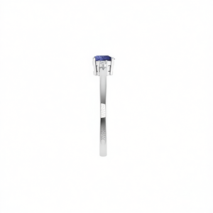 Anello di Fidanzamento Classico in Argento Sterling 925 con Tanzanite Naturale a Forma di Pera 5x4 e Topazio Bianco - Product Image 2