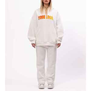 Ensemble survêtement 2 pièces en coton 100% 300g sur mesure, sweat à capuche et pantalon de survêtement ample, respirant, style streetwear d'hiver, faible MOQ - Product Image 5