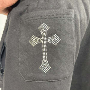 กางเกงขาสั้นผ้าฟลีซสำหรับผู้ชายกางเกงขาสั้นผ้าคอตตอนแบบวินเทจพิมพ์ลาย - Product Image 5