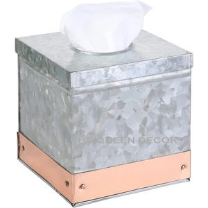 Elegante servilletero cuadrado Vintage de cobre martillado, caja de pañuelos de Metal para decoración clásica del hogar y vajilla elegante - Product Image 5