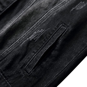Veste en jean personnalisée de style vintage pour hommes de haute qualité 100% coton tricoté à l'acide saison d'hiver avec bouton de patchs - Product Image 3