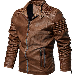 Veste en cuir pour hommes de style vintage avec texture et fermeture à glissière pour le nouveau design de la veste d'hiver pour hommes - Product Image 2