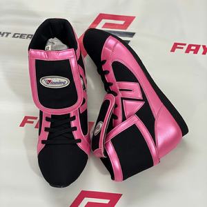 Chaussures de boxe de combat blanches et noires de dernière génération, semelle confortable, maille, logo personnalisé, équipement d'entraînement, chaussures de Muay Thai - Product Image 3