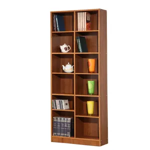 Sturdy 12-unit Wooden Freestanding Decorative Storage Shelving <b>Bookcase</b> - Product Image 2