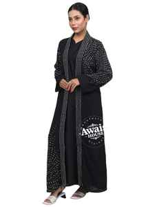 Caftan à manches longues grande taille Abaya Dubai vente en gros islamique longueur au sol léger fait à la main robe arabe musulmane traditionnelle - Product Image 5