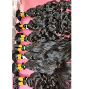 100% unprocessed Indian virgin Remy bulk Non Weft Single Donor Cuticle Aligned Raw hair extension