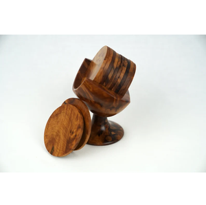 Handcrafted Thuya Burl Wood <b>Coasters</b> Set Natural Wooden <b>Drink</b> <b>Coasters</b> with Unique Grain <b>for</b> Home and Bar Decor - Product Image 2