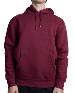 Sweat-shirt unisexe surdimensionné en molleton bordeaux, en coton teint uni, avec poche kangourou, idéal pour l'hiver - Product Image 1