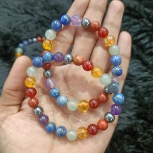 Natural 7 Chakra <b>Bracelet</b> Rainbow Gemstone Beaded <b>Bracelet</b> <b>Healing</b> Crystal Energy Yoga Jewelry Wholesale Factory Supply - Product Image 1