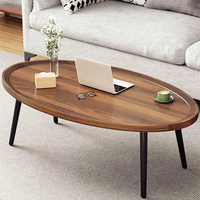 Ensemble de table basse ovale rustique en bois, tables d'appoint de canapé gigogne pour salon, bureau, café