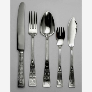 Couteau fourchette cuillère en acier inoxydable personnalisé de haute qualité Couverts en métal de luxe gris de haute qualité en vrac - Product Image 2