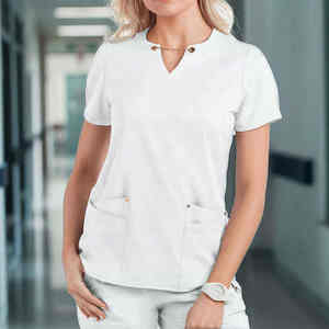 Camiseta Elástica Unisex de Spandex, Uniforme Quirúrgico, Parte Superior de Uniforme Médico - Product Image 5