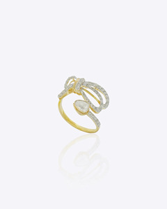 Elegant Wedding Collection 9K Gold Polki Diamond <b>Ring</b> for Women Handmade <b>Indian</b> Bridal Fashion Jewelry <b>Ring</b> - Product Image 3