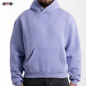 Sweat à capuche de coupe régulière avec logo personnalisé sans ficelle éponge française de haute qualité 100% coton lourd hiver polaire pour hommes 300g sweat à capuche doublé - Product Image 4