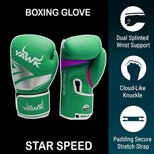 ถุงมือชกมวยคุณภาพสูง ขนาด 16 ออนซ์ ระบายอากาศได้ดี น้ำหนักเบา ระดับมืออาชีพ บุด้วยโฟม ซับเหงื่อ ปิดด้วยแถบตีนตุ๊กแก - Product Image 2