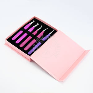 Pinzas para Extensión de Pestañas con Punta de Fibra Personalizadas, para Volumen, Clúster, Curva de Luna, Aislamiento, Antiestáticas y Antideslizantes - Product Image 3