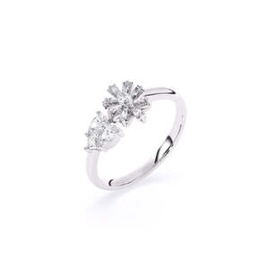Bague multi-formes fleur Toi et Moi en diamant de laboratoire pour usage quotidien, 0,43 ct, en or jaune, blanc et rose 9 carats - Product Image 2