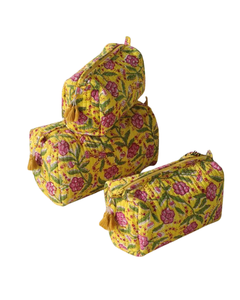 Sac de voyage matelassé en coton écologique, résistant à l'eau et durable, avec fermeture éclair |   Organisateur de cosmétiques personnalisé à la mode - Product Image 1