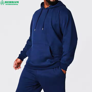 Sweat à capuche unisexe de haute qualité avec broderie de logo personnalisé, couleur unie, 100% coton molletonné/éponge française, coupe classique, pour l'entraînement - Product Image 3