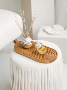 Plateau de service en bois artisanal de conception ovale moderne, décoratif, en bois massif, multifonctionnel, décoration de la maison, table et utilisation du Ramadan - Product Image 5