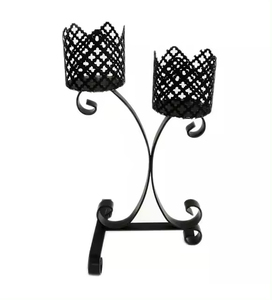 Luxurious Home Party Decoration Votive <b>Candle</b> <b>Holder</b> in <b>Black</b> Color Decorative <b>Metal</b> Handmade <b>Candle</b> <b>Holder</b> for Dinner Table Top - Product Image 1