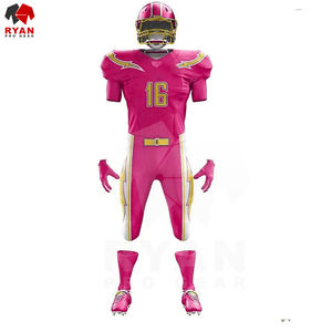 Conjuntos de uniformes de fútbol americano personalizados de alta calidad, impresión sublimada de manga corta, secado rápido, transpirable, alta calidad - Product Image 5