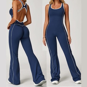 Mono de Yoga de una Pieza para Mujeres Altas, con Efecto Push-Up, Pantalones Acampanados, Ropa Deportiva con Logotipo Personalizado - Product Image 5