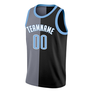 Personnalisé noir blanc fendu hauts à la mode maillot de basket-ball vêtements de basket-ball par sublimation t-shirt gilets équipe broderie OEM - Product Image 3