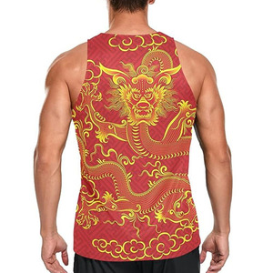 Tissu respirant entraînement plaine Gym Sublimation débardeurs en gros meilleure vente hommes impression débardeur - Product Image 6
