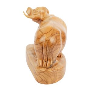 Sculpture d'âne en bois d'olivier sculptée à la main, 18 cm, figurine de taureau en bois faite à la main, animal de la Nativité, vente en gros de Bethléem - Product Image 3