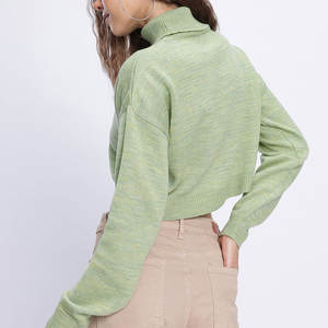 Suéter de Punto Grueso con Cuello Alto Simulado, Manga Larga, Corte Regular, para Mujer, Estilo Vintage, Informal, para Invierno, Citas Nocturnas - Product Image 4