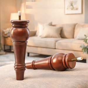 Pieds de canapé en bois massif tournés, robustes, de qualité supérieure, design traditionnel pour salon, chambre, canapé, chaise, lit, armoire - Product Image 2