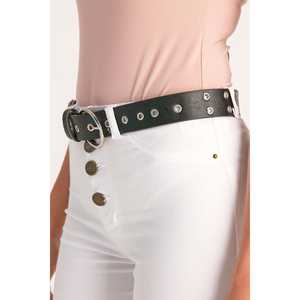 Ceinture à boucle à œillets de style décontracté en acier - Product Image 1